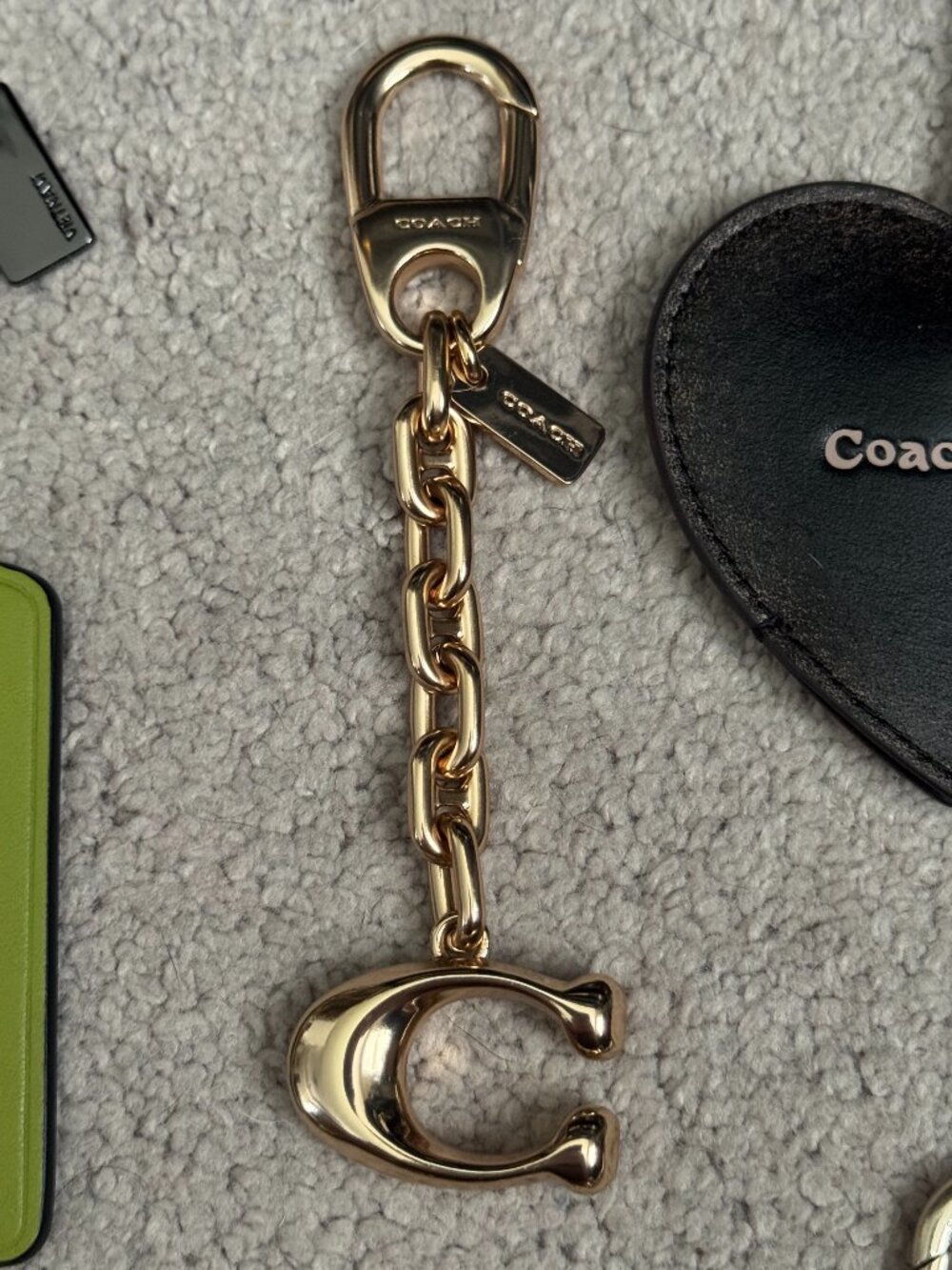 Coach gold "C" charm, NWOT
